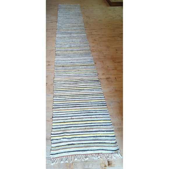 Handmade Other - Antique Imported Swedish Hand Made Rag Rug Runner (26 x 188" ) Very Pretty